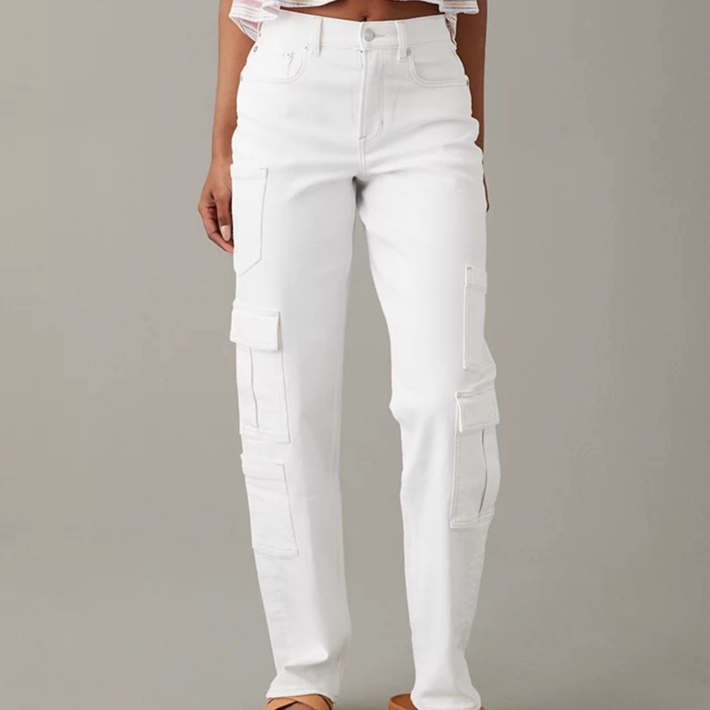 AE Stretch Super High-Waisted Baggy Straight Jean